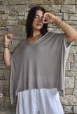 Linen Blend Slub Drape Knit Mocha