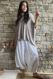 Linen Blend Slub Drape Knit Mocha