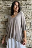 Linen Blend Slub Drape Knit Mocha