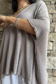 Linen Blend Slub Drape Knit Mocha