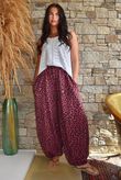 Lock Leopard Bloom Cuff Pant Deep Rose