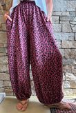 Lock Leopard Bloom Cuff Pant Deep Rose