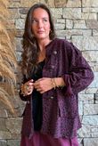 Lock Leopard Military Jacket Aubergine