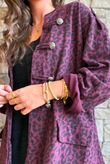 Lock Leopard Military Jacket Aubergine