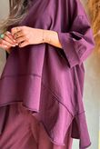 Lock Panel Dip Side Sweatshirt Aubergine