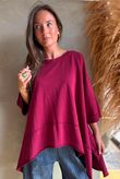 Lock Panel Dip Side Sweatshirt Burgundy