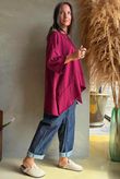 Lock Panel Dip Side Sweatshirt Burgundy