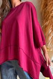 Lock Panel Dip Side Sweatshirt Burgundy