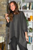 Lock Panel Dip Side Sweatshirt Coffee Bean