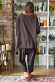 Lock Panel Dip Side Sweatshirt Coffee Bean