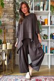 Lock Panel Dip Side Sweatshirt Coffee Bean