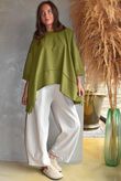 Lock Panel Dip Side Sweatshirt Olive