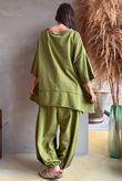 Lock Panel Dip Side Sweatshirt Olive