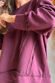 Lock Raw Seam Sweatshirt Aubergine