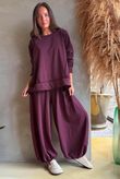 Lock Raw Seam Sweatshirt Aubergine