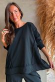 Lock Raw Seam Sweatshirt Black