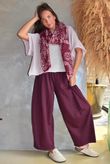 Lock Shirring Barrel Pant Aubergine