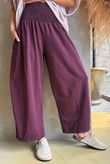 Lock Shirring Barrel Pant Aubergine