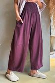 Lock Shirring Barrel Pant Aubergine