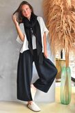 Lock Shirring Barrel Pant Black
