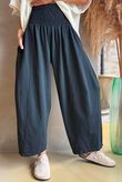 Lock Shirring Barrel Pant Black
