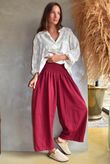 Lock Shirring Barrel Pant Burgundy