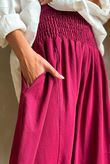 Lock Shirring Barrel Pant Burgundy