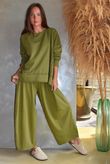 Lock Shirring Barrel Pant Olive