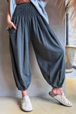 Lock Shirring Pleat Cuff Pant Charcoal
