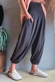 Lock Shirring Pleat Cuff Pant Coffee Bean