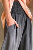 Lock Shirring Pleat Cuff Pant Coffee Bean