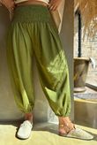 Lock Shirring Pleat Cuff Pant Olive