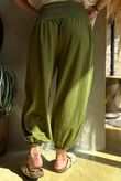 Lock Shirring Pleat Cuff Pant Olive