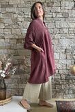 Loom & Thread Embroidered Tiered Smock Dress Washed Merlot