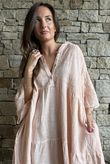 Loom & Thread Embroidered Tiered Smock Dress Washed Peachy Nude