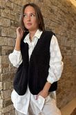 Made in Italy Arlo Sherpa Gilet Black 