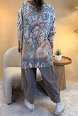 Made in Italy Astral Oversized Knit Top Freida Guitar /9 =