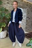 Made in Italy Axel Cropped Trench Jacket Navy