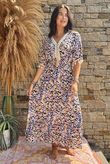 Made in Italy Azurea Souk Maxi Dress Naturals /14 =