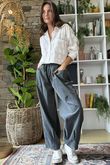 Made in Italy Baby Cord Dart Barrel Pant Charcoal /10 =