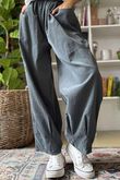 Made in Italy Baby Cord Dart Barrel Pant Charcoal /10 =