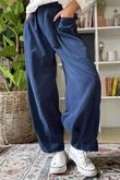Made in Italy Baby Cord Dart Barrel Pant Navy /10 =