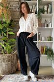 Made in Italy Baby Cord Dart Barrel Pant Black /8 =