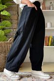 Made in Italy Baby Cord Dart Barrel Pant Black /8 =