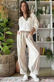 Made in Italy Baby Cord Dart Barrel Pant Stone /15 =