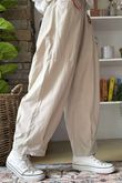 Made in Italy Baby Cord Dart Barrel Pant Stone /15 =