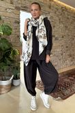 Made in Italy Bateau Needlecord Cowl Neck Top Coffee Bean *