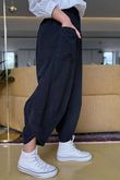 Made in Italy Bateau Needlecord Shelby Cocoon Pant Black - 