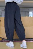 Made in Italy Bateau Needlecord Shelby Cocoon Pant Black - 