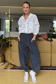 Made in Italy Bateau Needlecord Shelby Cocoon Pant Charcoal - 